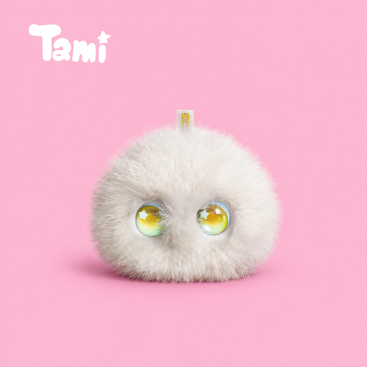 White Tami Fuzozo plush AI pet, front view
