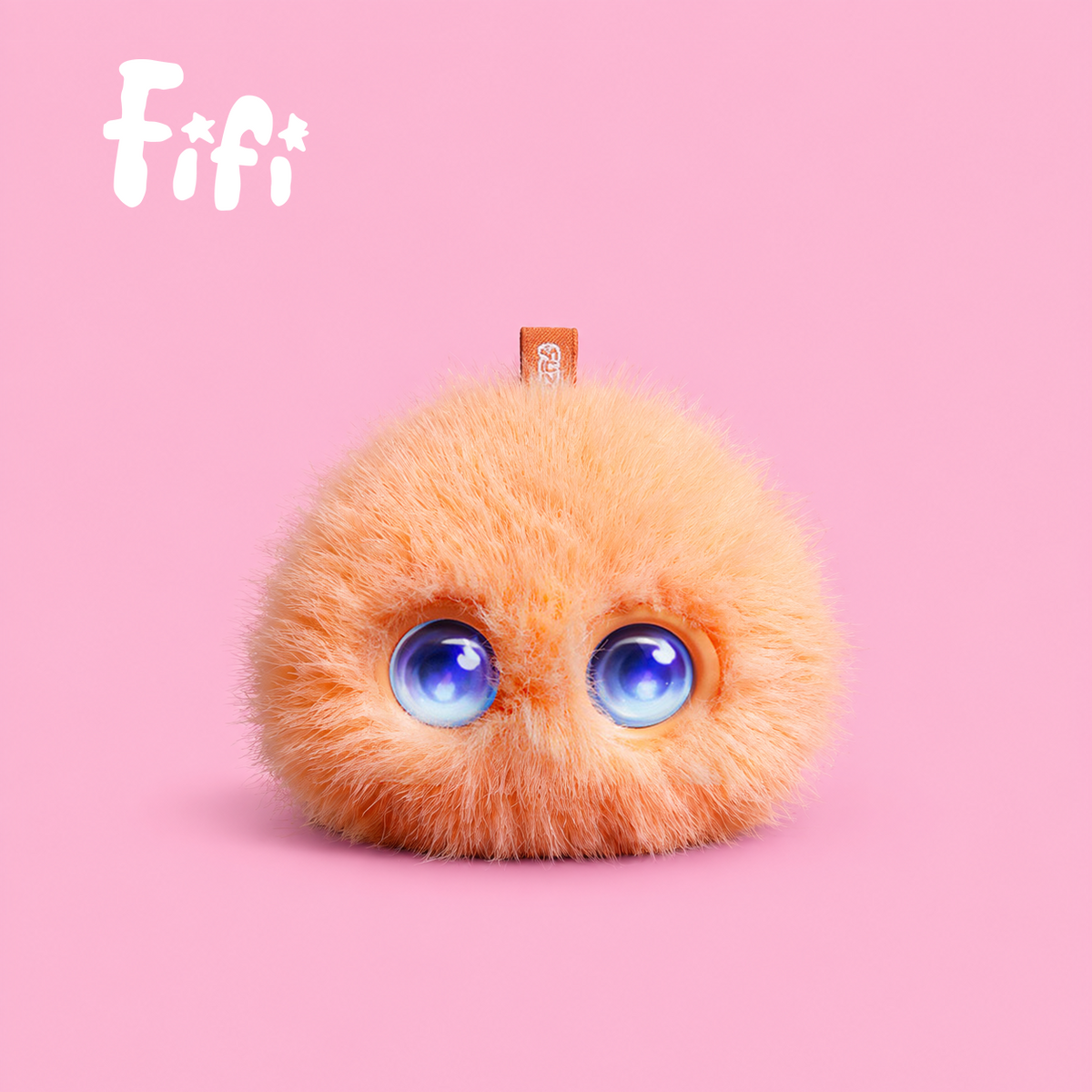 Orange Fifi Fuzozo plush AI pet, front view