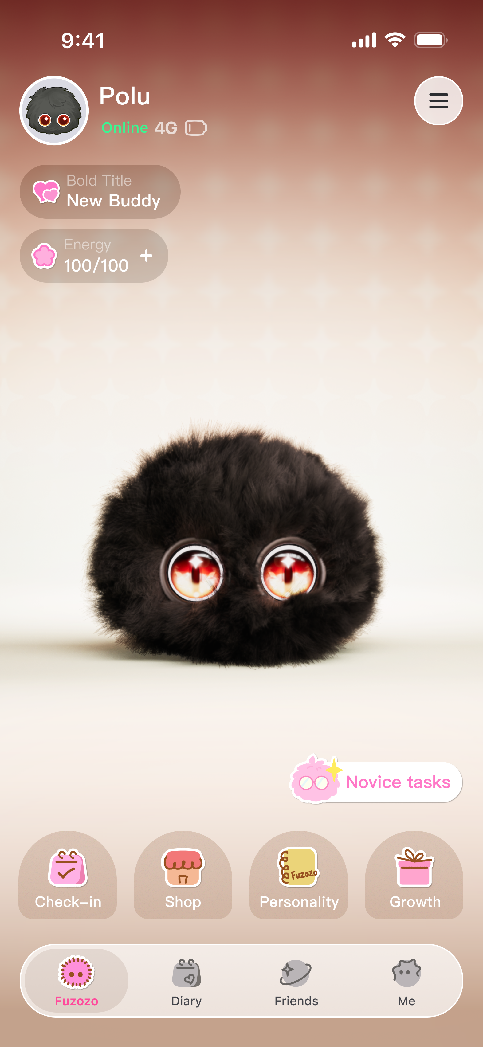 Fuzozo app home screen